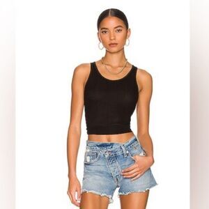 EB Denim Jeanette Crossover Blue Distressed Denim Jean Shorts Size 26